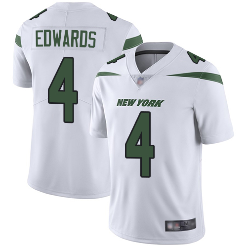 New York Jets Limited White Men Lac Edwards Road Jersey NFL Football #4 Vapor Untouchable
